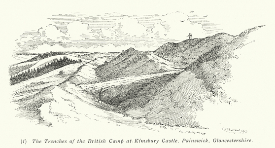 The Trenches of the British Camp at Kimsbury Castle, Painswick, Gloucestershire (litho)