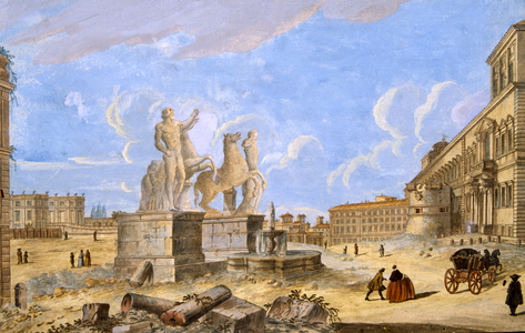 Piazza Monte Cavallo (oil on canvas)