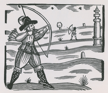 Illustration depicting archery (engraving)