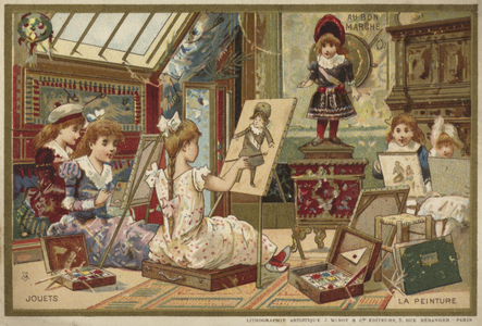 Au Bon Marche cards featuring children's games (colour litho)