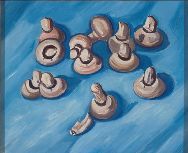 Mushrooms on a Blue Background, 1929 (oil on masonite)