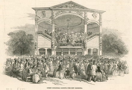 Surrey Zoological Gardens, Kennington, London: the new Orchestra (engraving)