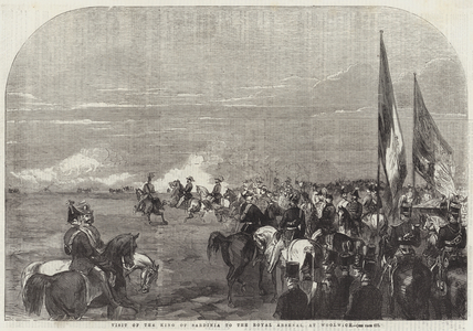 Visit of the King of Sardinia to the Royal Arsenal, at Woolwich (engraving)