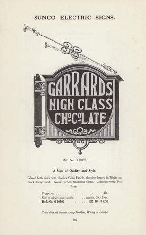 Page from Sun Electrical catalogue of electrical goods, 1926 (litho)