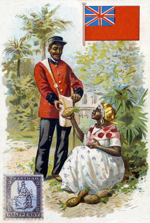 A Postman in Trinidad, late 19th century (colour litho)