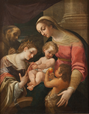 The Mystic Marriage of St Catherine, c.1600-30 (oil on canvas)