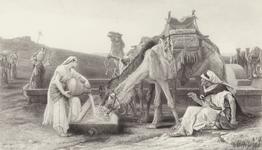 Rebekah and Eliezer (engraving)