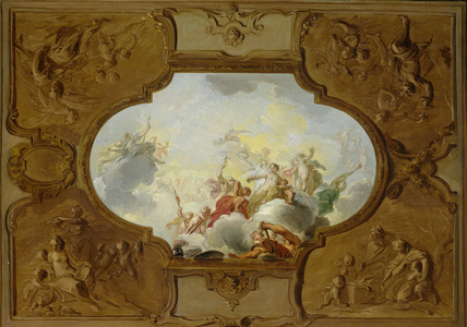 Design for a ceiling painting with the Apotheosis of Aeneas, 1720-1725 (oil on canvas)