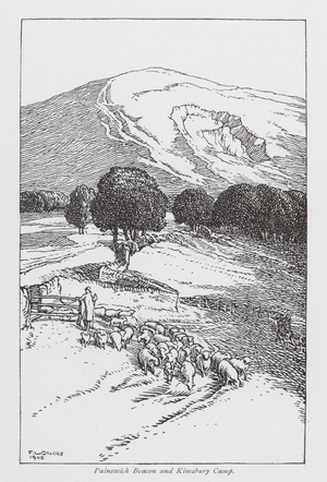 Painswick Beacon and Kimsbury Camp (litho)