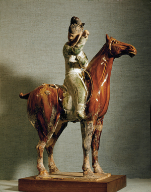 Rider on a horse (glazed terracotta)