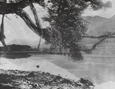 New Zealand, 1890s: Diamond Lake (b/w photo)