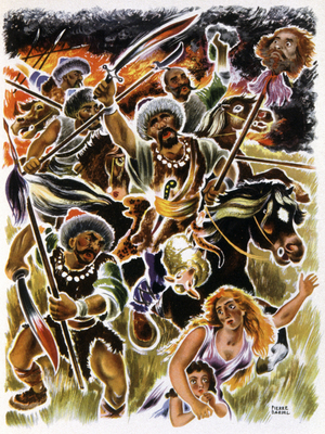 The Huns invade France, c.1940-50 (Illustration)