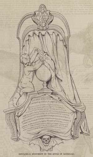 Sepulchral Monument in the Style of Roubiliac (engraving)