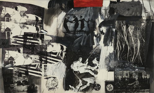Express, 1963 (oil, silkscreen and collage on canvas)