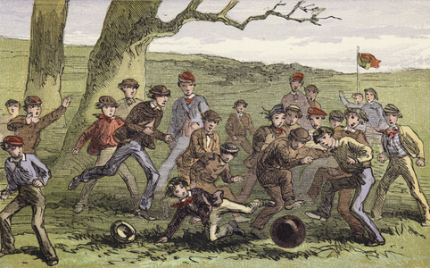 Football (coloured engraving)