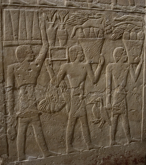 Offering bearers, Relief, Mastaba of Kagemni, Saqqara, Egypt