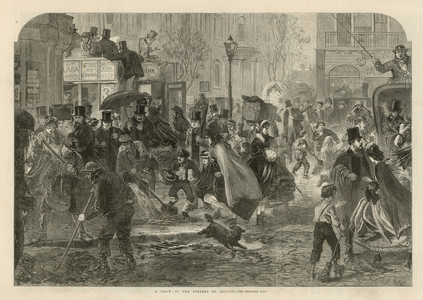 A thaw in the streets of London (engraving)
