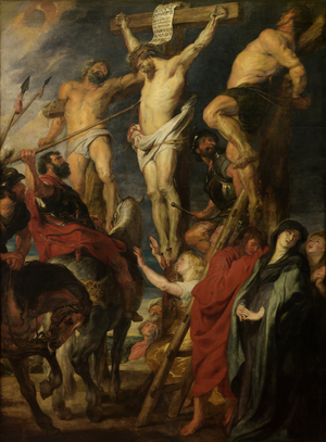 Christ on the Cross, 'Le coup de lance', 1620 (oil on panel)