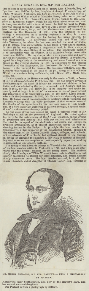 Mr Henry Edwards, MP for Halifax (engraving)