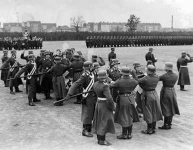 Swearing-in of recruits of the regiment "General Goering", 1937 (b/w photo)
