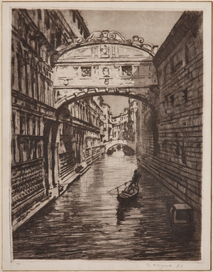 The Bridge of Sighs (etching on white paper)