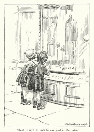 Girls window shopping (litho)