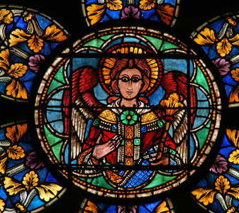 Window w201 depicting an angel (stained glass)