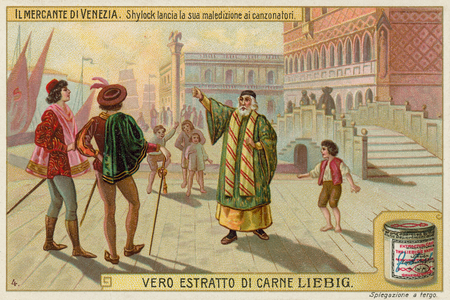 Shylock, Bassanio and Antonio (chromolitho)