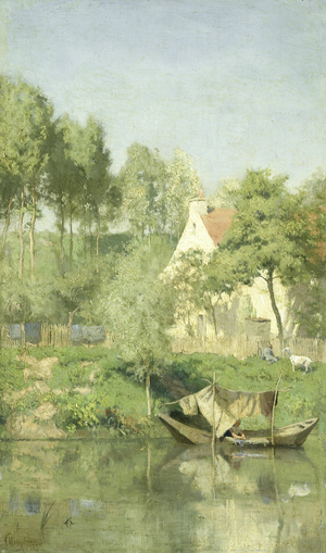 Aan de Oise, 1877 (oil on panel)
