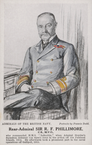Rear-Admiral Sir R F Phillimore (colour litho)