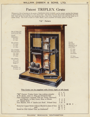 Page from Builders' Merchants and Wholesale Ironmongers catalogue, 1920s (colour litho)