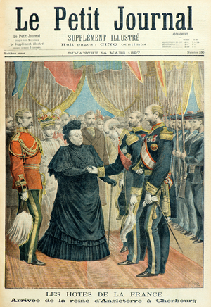 Queen Victoria on her arrival in Cherbourg, 1897 (Engraving)