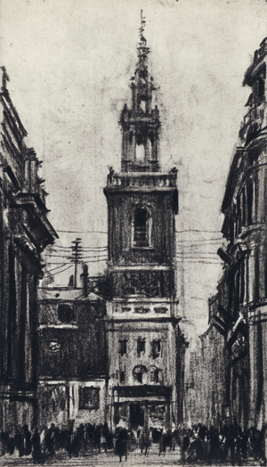 St Stephen's, Walbrook (litho)