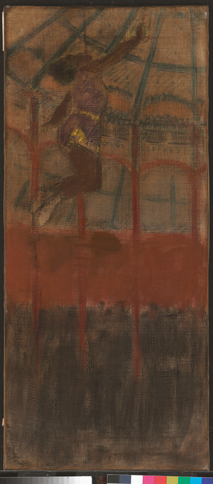 Miss La La at the Cirque Fernando (oil & pastel on canvas)