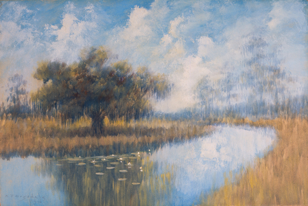 Bayou Landscape, 1916 (thinned oil on board)