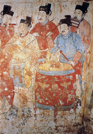 China: Ceiling mural with stellar diagrams in the tomb of Zhang Wenzao, Xuanhua, Hebei, Liao Dynasty (1093-1117).