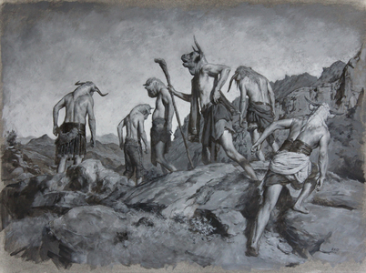 Minotaurs, 2015 (acrylics on board)