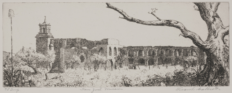 San Jose Mission, c.1935-1938 (etching)