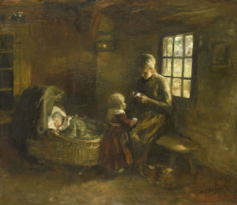 At the cradle, 1897 (oil on canvas)