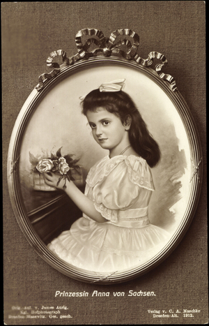 Passepartout Ak Princess Anna of Saxony Hair Bow (b/w photo)