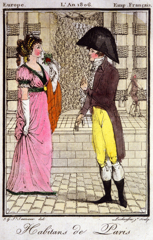 Paris inhabitants in 1806. 1810 (engraving)