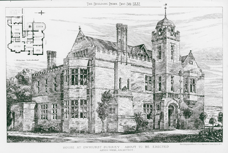 House at Ewhurst Surrey (litho)