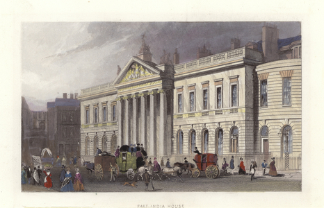 East India House (coloured engraving)