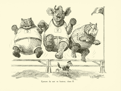 Epreuve du saut en hauteur, classe B (litho)