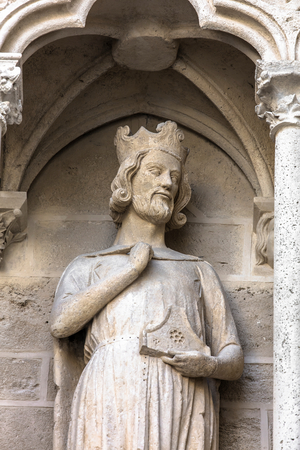Royal portal, mid 13th century, King David or Solomon. 2016 (photo)