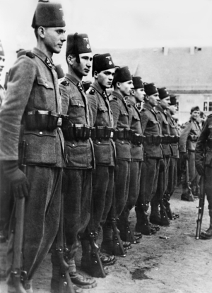 Bosnian soldiers of the weapon SS, 1943 (b/w photo)