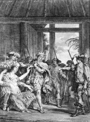 The seizure of Atahualpa at Cajamarca by J.M. Moreau junior (engraving)