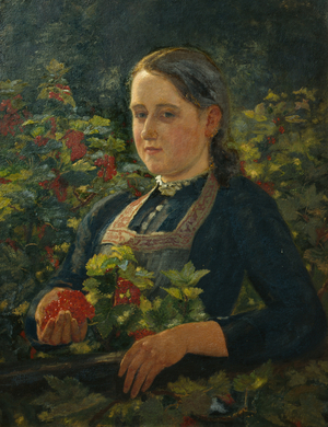 Redcurrants (oil on canvas)