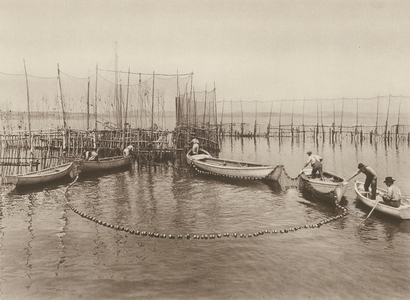 Canada: Fishing off coast of Nova Scotia (b/w photo)