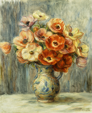 Vase d'Anemones, (oil on canvas)
